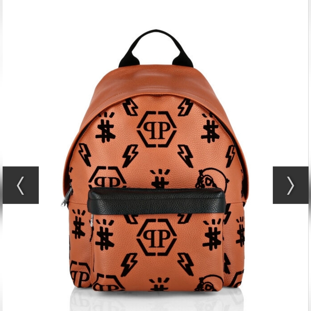 Phillip Plein Ultra Soft Monogram Leather Backpack